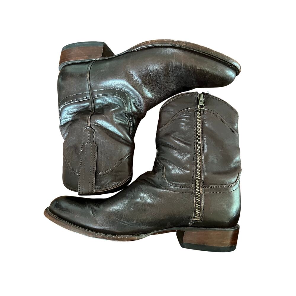 Tecovas The Earl Zip Western Boots Brown Leather Men’s 11 D Cowboy - Picture 6 of 10